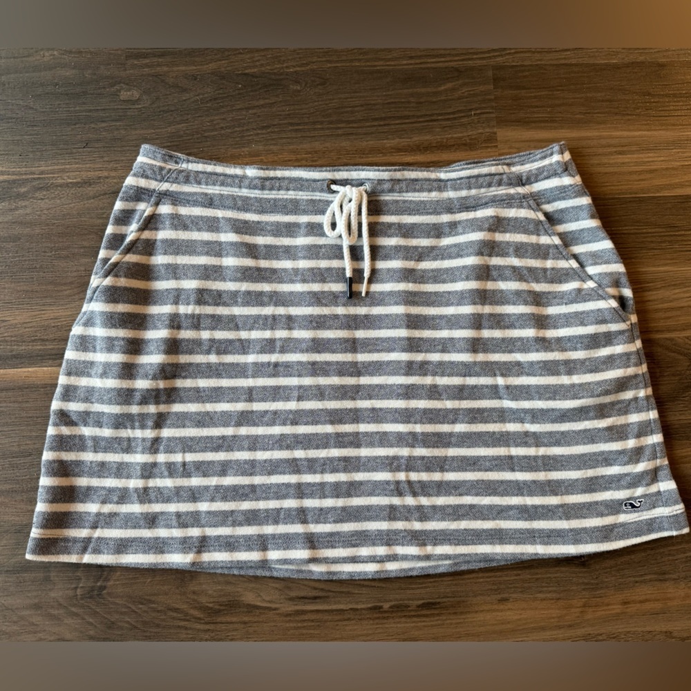 Striped Gray and White Women's Skirt